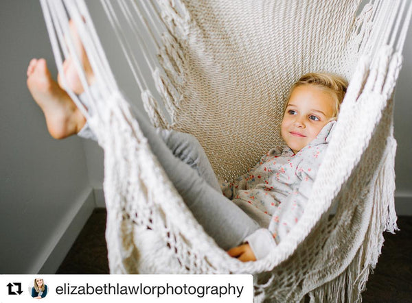 Hanging Hammock Chair With Macrame **Solid Color** Swing Chair Mission Hammocks - Mission Hammocks