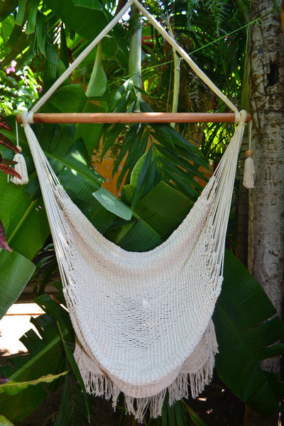 Hanging Hammock Chair With Macrame **Solid Color** Swing Chair Mission Hammocks - Mission Hammocks - 2