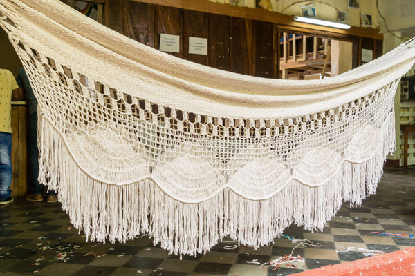 Macrame Hammock, Mayan Double Hammock Indoor/Outdoor Cotton Hammock - Mission Hammocks - Mission Hammocks