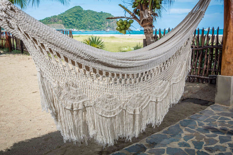 Macrame Hammock, Mayan Double Hammock Indoor/Outdoor Cotton Hammock - Mission Hammocks - Mission Hammocks