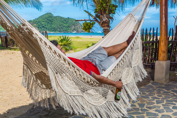 Macrame Hammock, Mayan Double Hammock Indoor/Outdoor Cotton Hammock - Mission Hammocks - Mission Hammocks