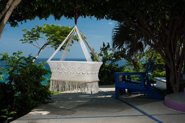 Baby Hanging Bassinet, Hanging Cradle, Hanging Crib 100% Handmade Organic Cotton - Classic - Mission Hammocks
