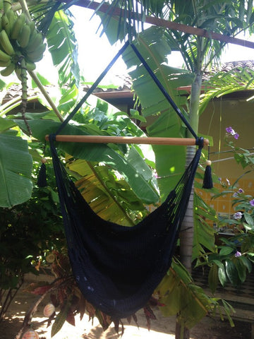 Mission Hammocks Hanging Hammock Chair Organic Cotton - Navy Blue - Mission Hammocks