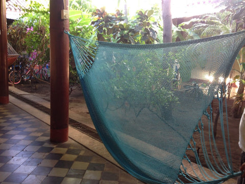 Light Blue Mayan Double Hammock Indoor/Outdoor Cotton Hammock - Mission Hammocks - Mission Hammocks - 1