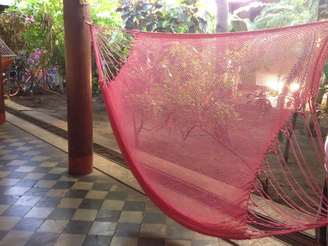 Pink Mayan Double Hammock Indoor/Outdoor Cotton Hammock - Mission Hammocks - Mission Hammocks - 1